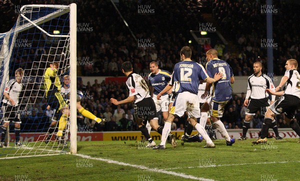 08.04.09.. Cardiff City v Derby County, Coca Cola Championship. -   Cardiff's Jay Bothroyd scores City's third goal 