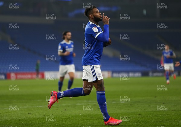 020321 - Cardiff City v Derby County, Sky Bet Championship - Leandro Bacuna of Cardiff City celebrates after he scores the opening goal