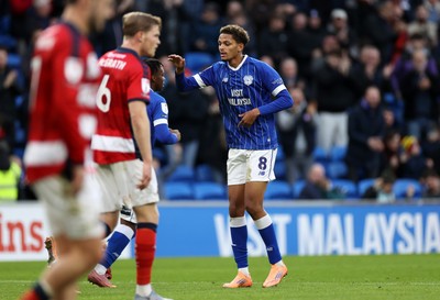 131225 - Cardiff City v Doncaster Rovers - SkyBet League One - Omari Kellyman of Cardiff celebrates scoring a goal