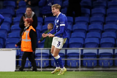131225 - Cardiff City v Doncaster Rovers - SkyBet League One - Joel Bagan of Cardiff celebrates scoring the game winning goal