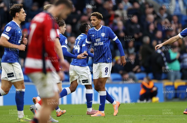 131225 - Cardiff City v Doncaster Rovers - SkyBet League One - Omari Kellyman of Cardiff celebrates scoring a goal