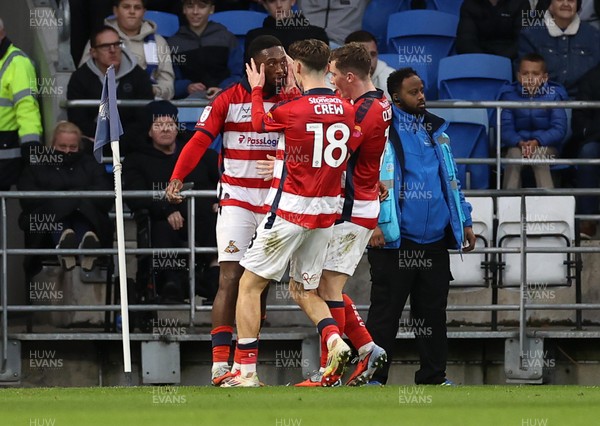 131225 - Cardiff City v Doncaster Rovers - SkyBet League One - Brandon Hanlan of Doncaster celebrates scoring a goal with team mates
