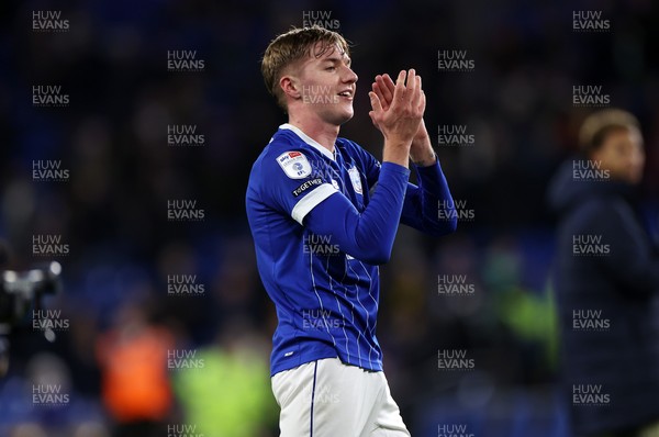 131225 - Cardiff City v Doncaster Rovers - SkyBet League One - Joel Bagan of Cardiff celebrates with the fans at full time