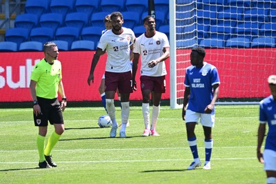110726 - Cardiff City v FC Midtjylland - Preseason Friendly - Friday Etim of FC Midtylland scores a goal