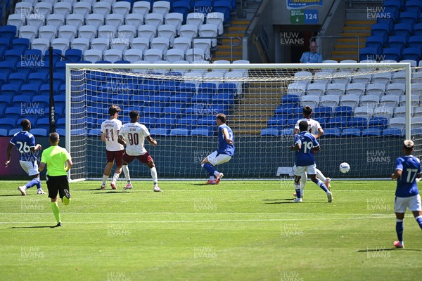 110726 - Cardiff City v FC Midtjylland - Preseason Friendly - Friday Etim of FC Midtylland scores a goal