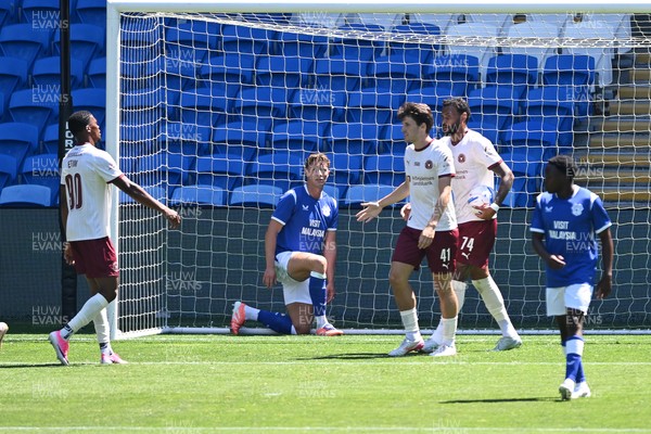 110726 - Cardiff City v FC Midtjylland - Preseason Friendly - Friday Etim of FC Midtylland scores a goal