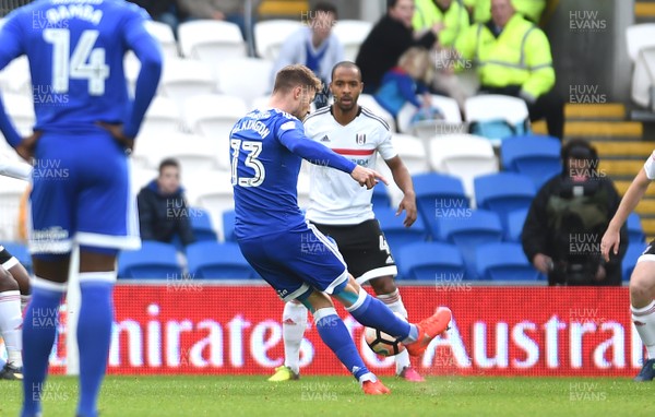 080117 - Cardiff City v Fulham - FA Cup - Anthony Pilkington of Cardiff City scores goal by Ben Evans/Huw Evans Agency