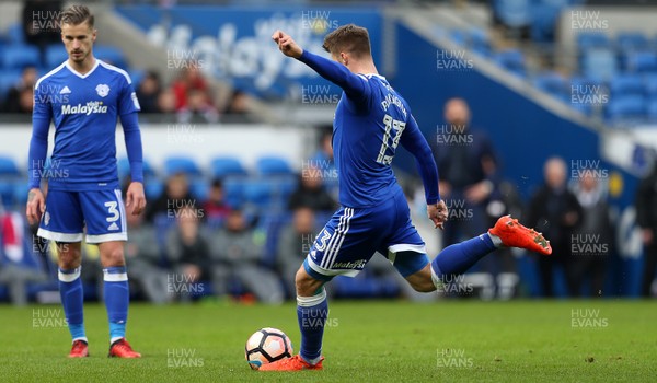 080117 - Cardiff City v Fulham - FA Cup 3rd Round - Anthony Pilkington of Cardiff City scores a goal by Chris Fairweather/Huw Evans Agency