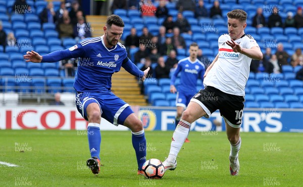 080117 - Cardiff City v Fulham - FA Cup 3rd Round - Tom Cairney of Fulham is challenged by Sean Morrison of Cardiff City by Chris Fairweather/Huw Evans Agency