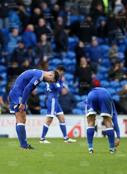 080117 - Cardiff City v Fulham - FA Cup 3rd Round - Dejected Sean Morrison of Cardiff City at full time by Chris Fairweather/Huw Evans Agency