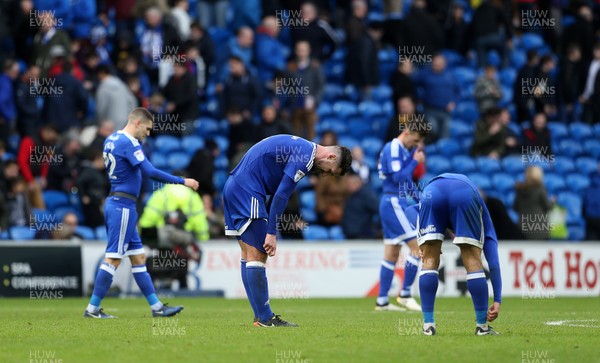 080117 - Cardiff City v Fulham - FA Cup 3rd Round - Dejected Sean Morrison of Cardiff City at full time by Chris Fairweather/Huw Evans Agency