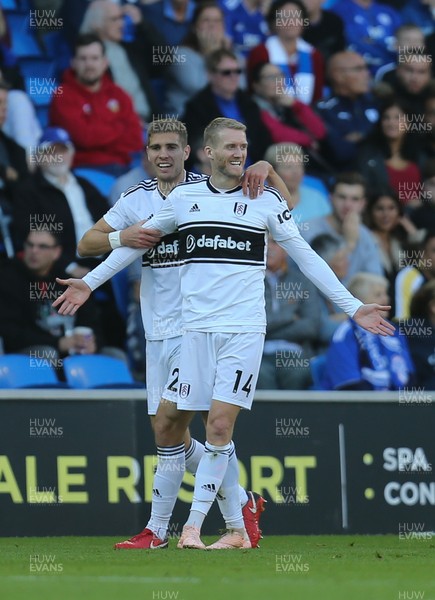 201018 - Cardiff City v Fulham, Premier League - Andre Schurrle of Fulham celebrates Fulham's first goal
