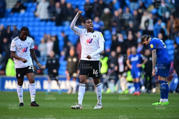 260222 - Cardiff City v Fulham - Sky Bet Championship - Tosin Adarabioyo of Fulham celebrates at full time 