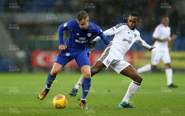 261217 - Cardiff City v Fulham - SkyBet Championship - Joe Bennett of Cardiff City is challenged by Ryan Sessegnon of Fulham