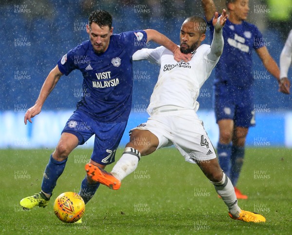 261217 - Cardiff City v Fulham - SkyBet Championship - Craig Bryson of Cardiff City is tackled by Denis Odoi of Fulham