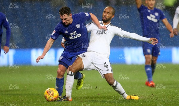 261217 - Cardiff City v Fulham - SkyBet Championship - Craig Bryson of Cardiff City is tackled by Denis Odoi of Fulham