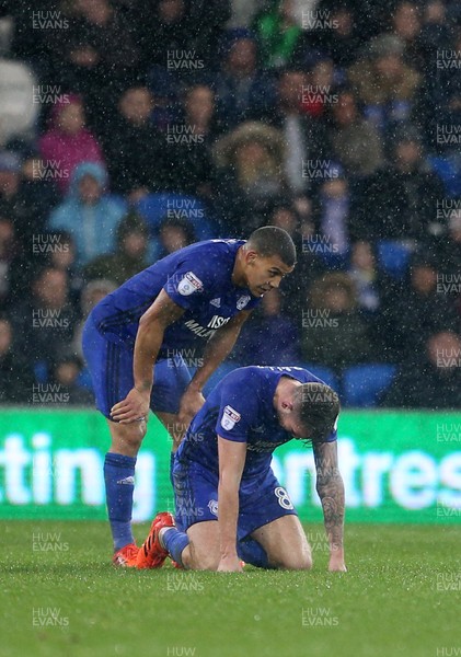 261217 - Cardiff City v Fulham - SkyBet Championship - Dejected Lee Peltier and Joe Ralls of Cardiff City