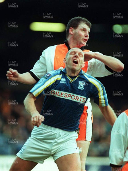 061297 - Cardiff City v Hendon - Andy Saville of Cardiff is tackled by Richard Nugent