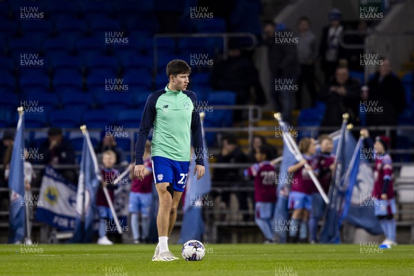 060324 - Cardiff City v Huddersfield Town - Sky Bet Championship - Rubin Colwill of Cardiff City during the warm up
