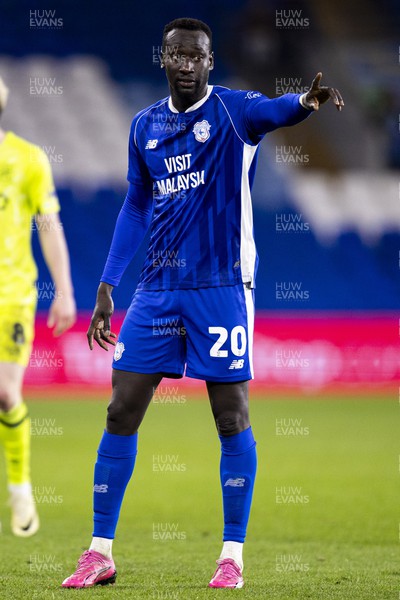 060324 - Cardiff City v Huddersfield Town - Sky Bet Championship - Famara Diedhiou of Cardiff City in action