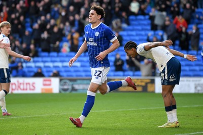 061225 - Cardiff City v Huddersfield Town - Sky Bet League 1 - Yousef Salech of Cardiff City celebrates scoring a goal