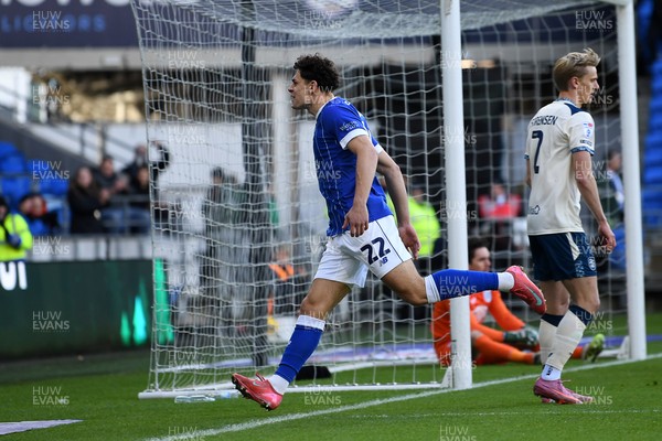 061225 - Cardiff City v Huddersfield Town - Sky Bet League 1 - Yousef Salech of Cardiff City heads home to score the first goal of the game