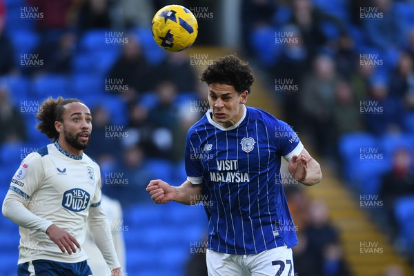 061225 - Cardiff City v Huddersfield Town - Sky Bet League 1 - Yousef Salech of Cardiff City heads the ball