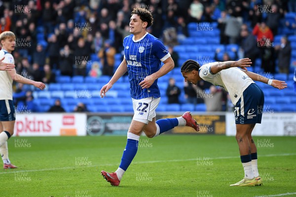 061225 - Cardiff City v Huddersfield Town - Sky Bet League 1 - Yousef Salech of Cardiff City celebrates scoring a goal