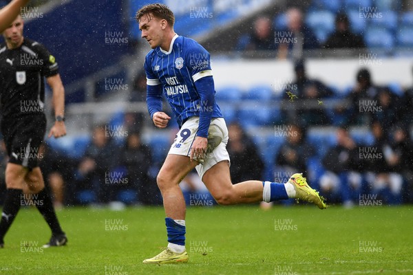 061225 - Cardiff City v Huddersfield Town - Sky Bet League 1 - Isaak Davies of Cardiff City celebrates scoring a goal