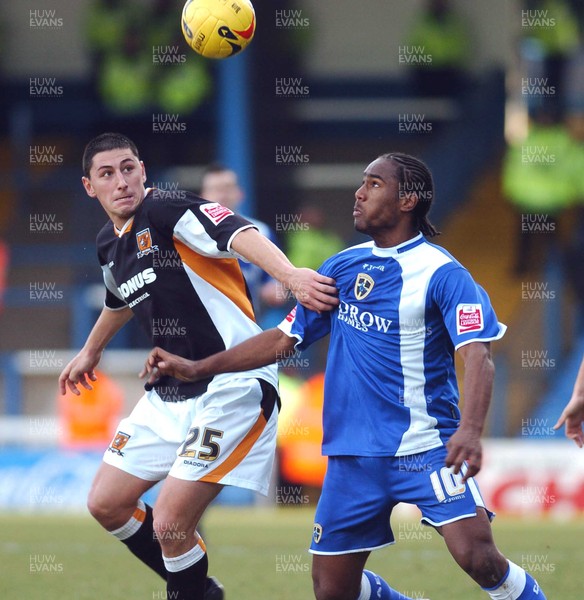 180206 - Championship Football - Cardiff City v Hull City Cardiff's Cameron Jerome and Billy Paynter compete  