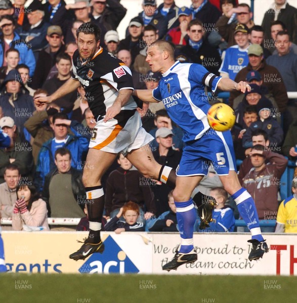 180206 - Championship Football - Cardiff City v Hull City Hull's John Parkin and Darren Purse compete 