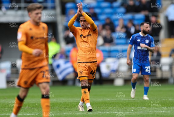 060424 - Cardiff City v Hull City, EFL Sky Bet Championship - Fabio Carvalho of Hull City applauds the travelling fans after scoring the second goal