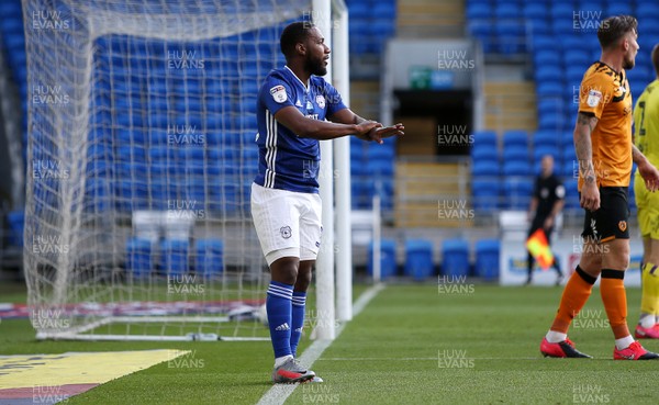 220720 - Cardiff City v Hull City - SkyBet Championship - Junior Hoilett of Cardiff City celebrates scoring the first goal of the game