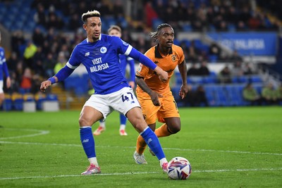 250225 - Cardiff City v Hull City - Sky Bet Championship - Callum Robinson of Cardiff City