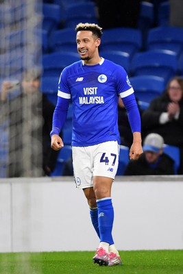 250225 - Cardiff City v Hull City - Sky Bet Championship - Callum Robinson of Cardiff City celebrates scoring a goal