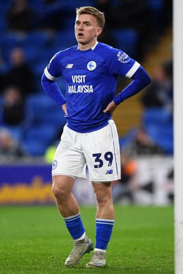 250225 - Cardiff City v Hull City - Sky Bet Championship - Isaak Davies of Cardiff City