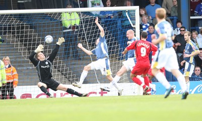 25.04.09 - Cardiff City v Ipswich Town, Coca Cola Championship -  Ipswich's Pablo Counago fires the ball past Cardiff's keeper Tom Heaton to score goal 