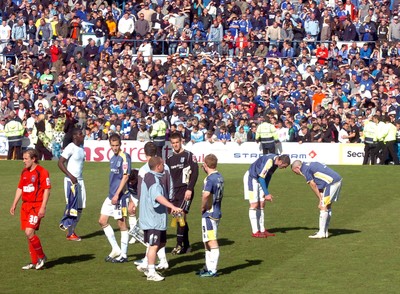 25.04.09 - Cardiff City v Ipswich Town, Coca Cola Championship -  Players and their families take to field at the end of the final league match at Ninian Park 