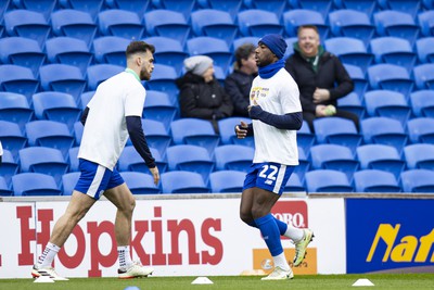 090324 - Cardiff City v Ipswich Town - Sky Bet Championship - Yakou Meite of Cardiff City during the warm up