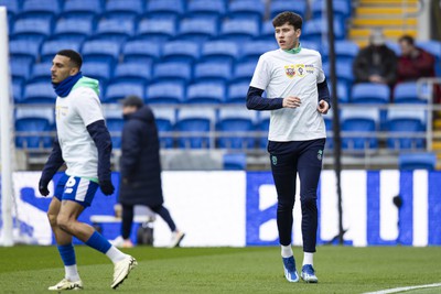 090324 - Cardiff City v Ipswich Town - Sky Bet Championship - Rubin Colwill of Cardiff City during the warm up