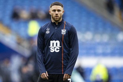 090324 - Cardiff City v Ipswich Town - Sky Bet Championship - Wes Burns of Ipswich Town during the warm up