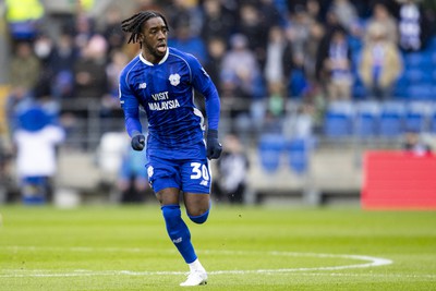 090324 - Cardiff City v Ipswich Town - Sky Bet Championship - Josh Wilson-Esbrand of Cardiff City in action