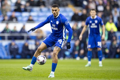 090324 - Cardiff City v Ipswich Town - Sky Bet Championship - Karlan Grant of Cardiff City in action