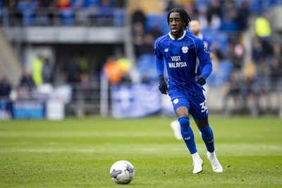 090324 - Cardiff City v Ipswich Town - Sky Bet Championship - Josh Wilson-Esbrand of Cardiff City in action