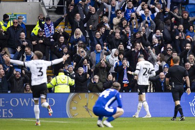 090324 - Cardiff City v Ipswich Town - Sky Bet Championship - Kieffer Moore of Ipswich Town celebrates scoring his sides first goal