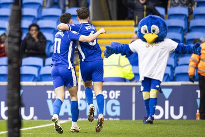 090324 - Cardiff City v Ipswich Town - Sky Bet Championship - Ryan Wintle of Cardiff City celebrates scoring his sides first goal