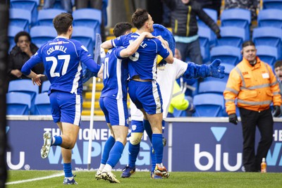 090324 - Cardiff City v Ipswich Town - Sky Bet Championship - Ryan Wintle of Cardiff City celebrates scoring his sides first goal