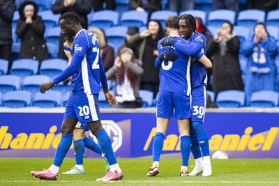 090324 - Cardiff City v Ipswich Town - Sky Bet Championship - Ryan Wintle of Cardiff City celebrates scoring his sides first goal