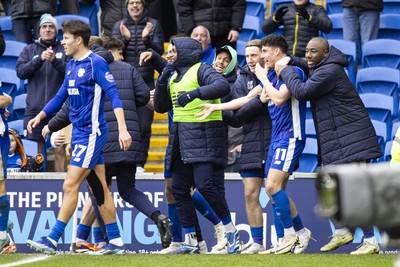 090324 - Cardiff City v Ipswich Town - Sky Bet Championship - Callum O'Dowda of Cardiff City celebrates scoring his sides second goal