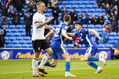 090324 - Cardiff City v Ipswich Town - Sky Bet Championship - Callum O'Dowda of Cardiff City celebrates scoring his sides second goal